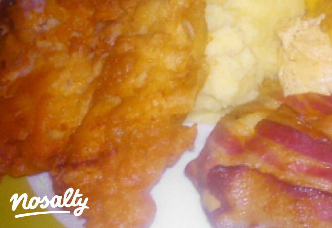 Sörtésztás hús töltött baconos gombával