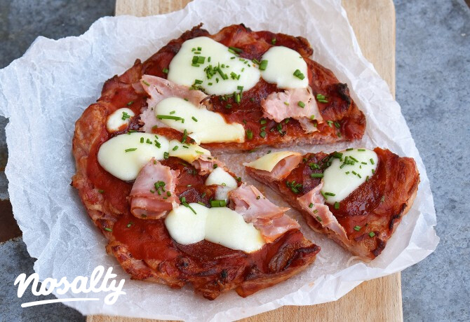 Húsimádó pizza baconalappal