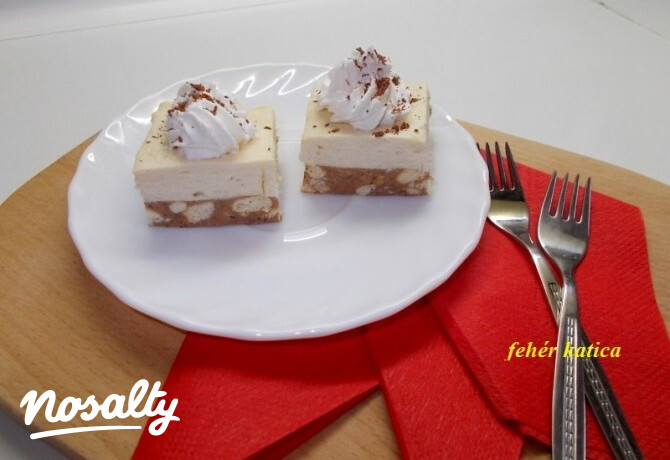 Gesztenyekocka fehércsokis pudingkrémmel