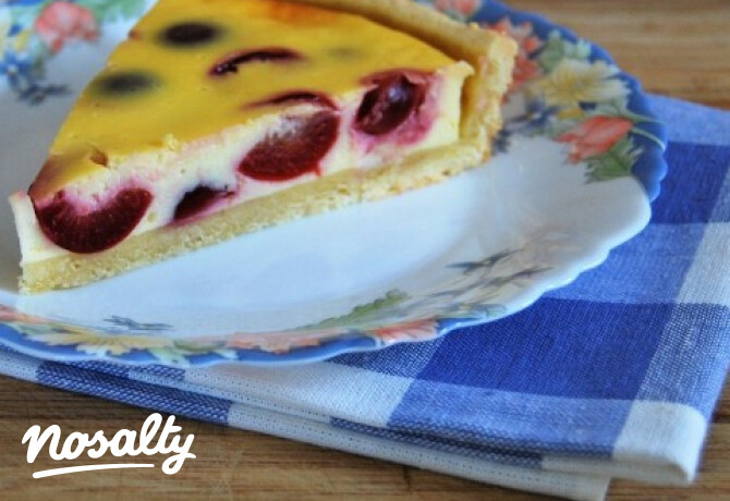 Túrós-írós pite cseresznyével