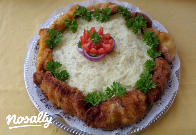 Rántott hús torta