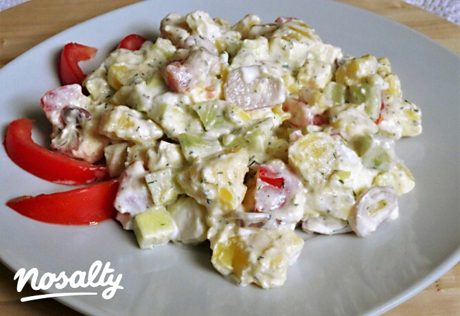 Burgonyasaláta tzatziki dresszinggel