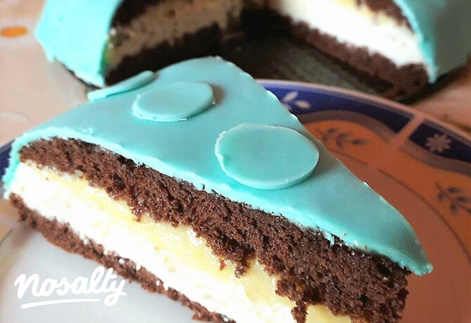 Csokoládés álomtorta ( cukormasszával bevonva)