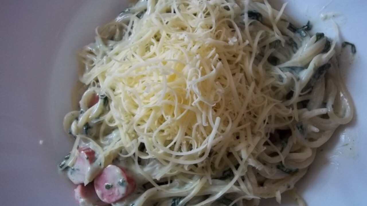 Spenótos-tejszínes spagetti