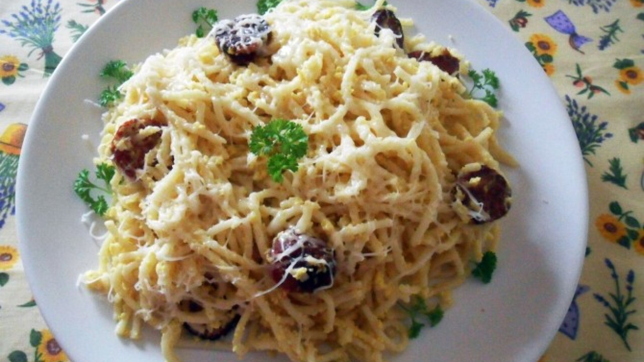 Tojásos-szalonnás spagetti