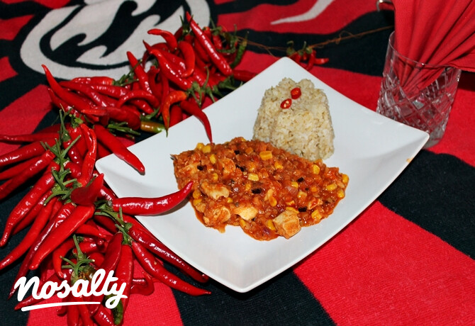 Chili con carne bulgurral tálalva