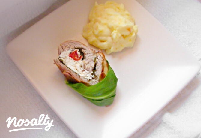 Fetával és medvehagymával töltött sertésszűz