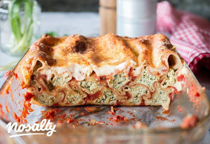 Spenótos-medvehagymás cannelloni