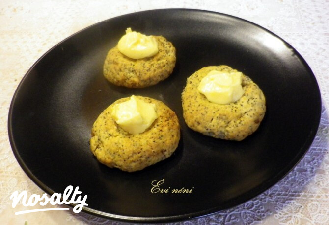 Citromos-mákos keksz lemon curd-dal