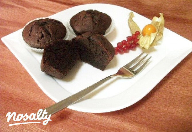 Olvadós belsejű brownie muffin