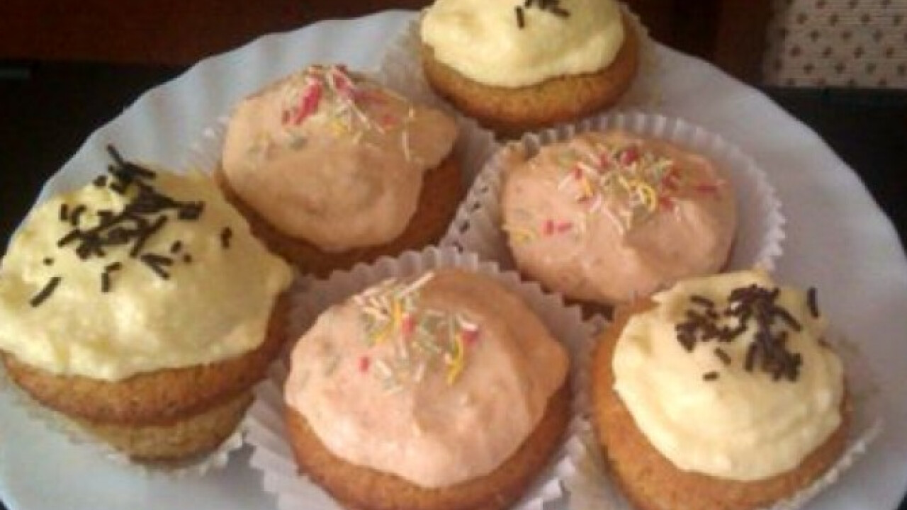 Rumos-vaníliás cupcake
