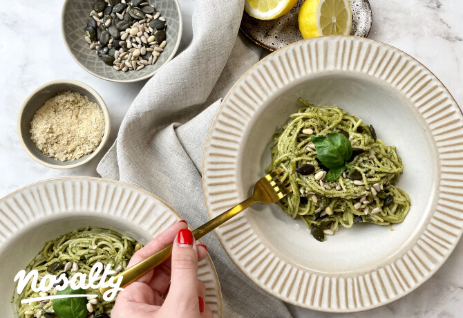 Avokádókrémes spagetti