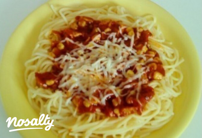 Sonkás-kukoricás spagetti