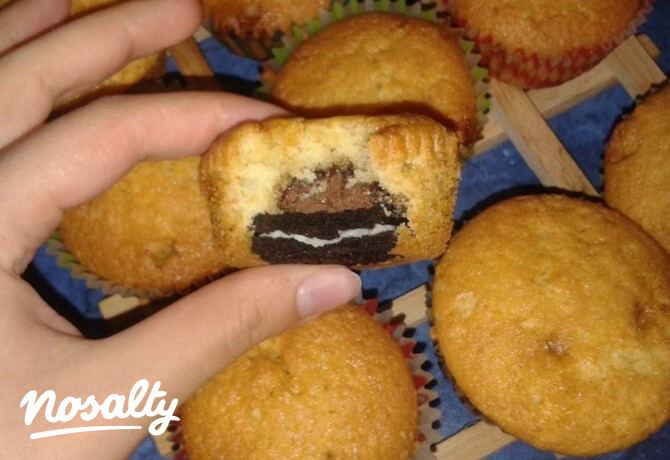 Oreos-nutellás-fehércsokis muffin