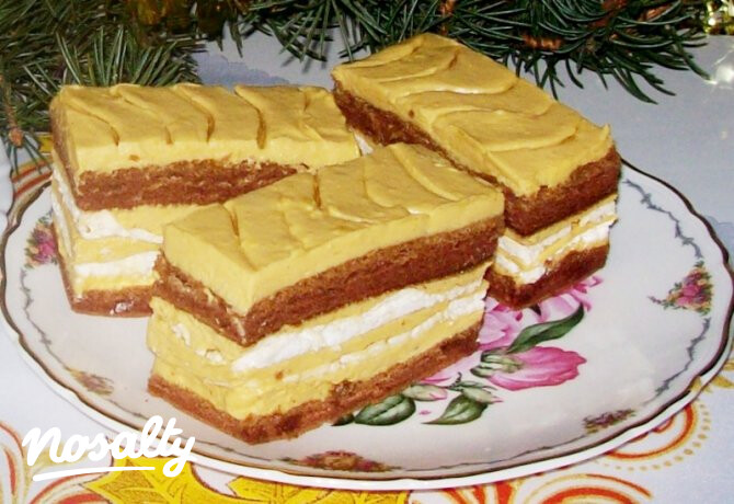 Habcsókos karamellás szelet