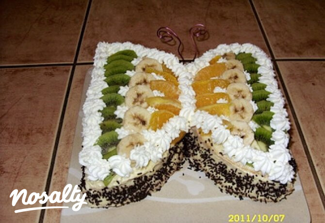 Vaníliakrémes pillangó torta