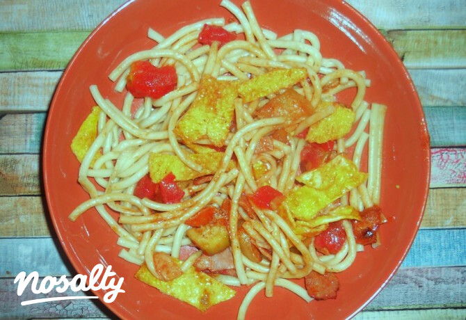 Rántottás-cukkinis spagetti