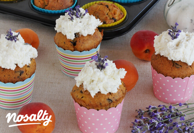 Sárgabarackos-levendulás muffin