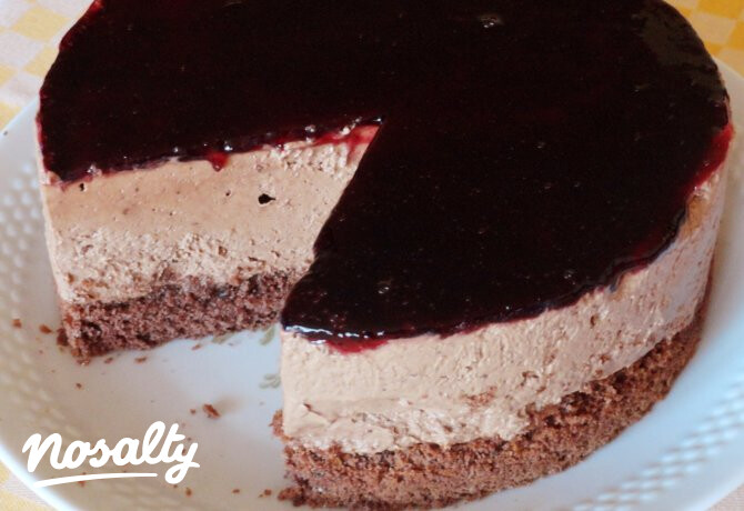 Csokoládés-kávés-krémsajtos torta