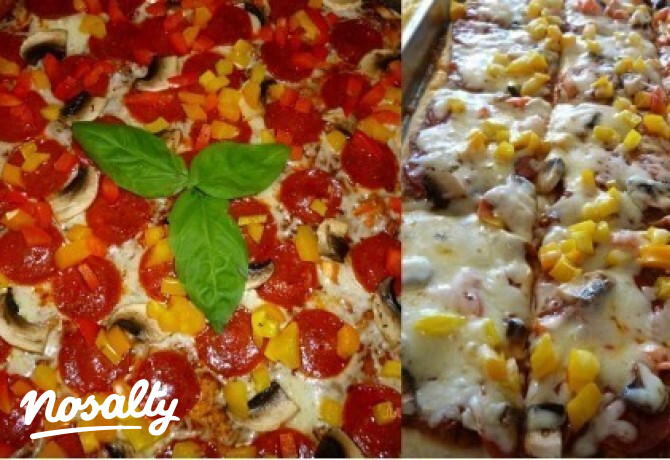 Gombás-paprikás-pepperonis pizza