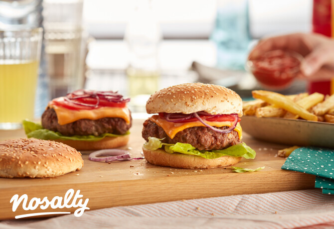 Grillezett hamburger Philips Airfryerben készítve