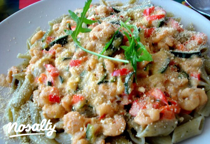Garnélás - cukkinis penne