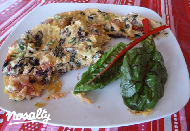 Mángoldos-chorizos frittata