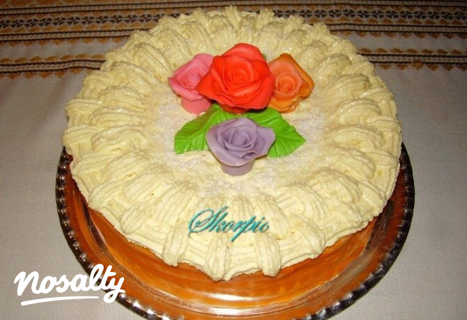 Zabpelyhes torta vaníliakrémmel