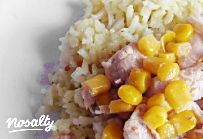 Egyszerű kukoricás csirkemell currys rizzsel