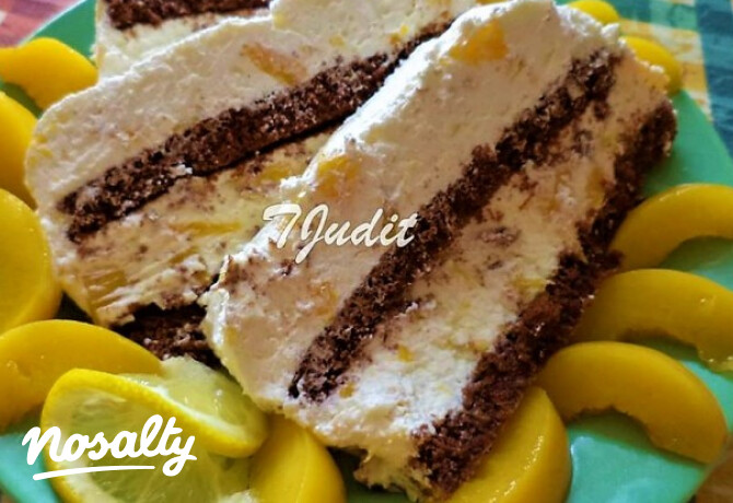 Őszibarackos, könnyű, krémes sajttorta