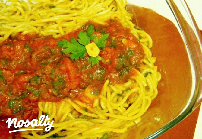 Szardíniás-paradicsomos spagetti