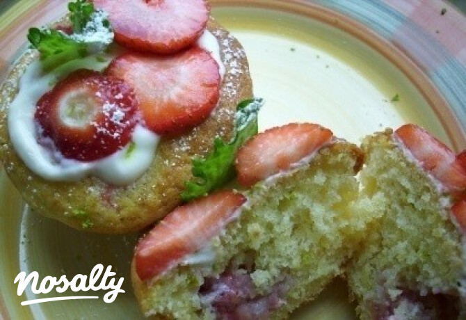 Eper-lime muffin