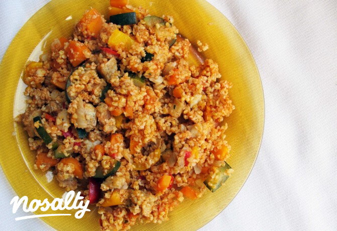 Zöldséges halas bulgur
