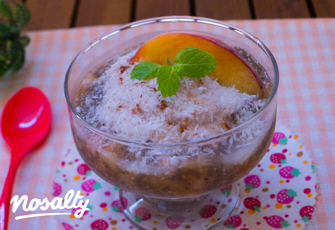 Chia magos barackpuding fahéjas kókuszhabbal