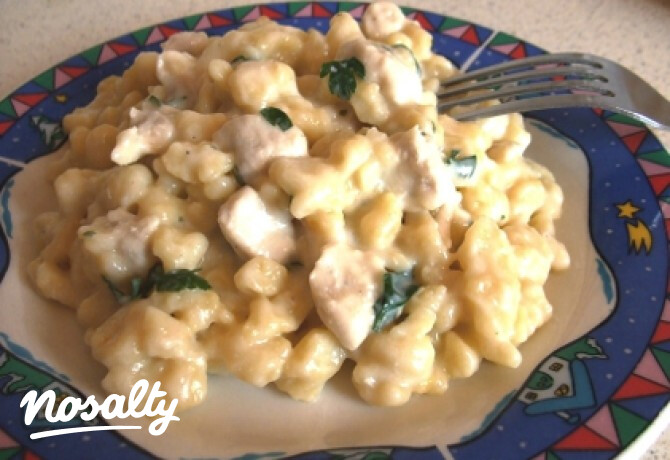 Carbonara csirkés nokedli