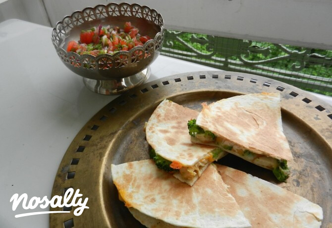 Csirkés-brokkolis quesadilla