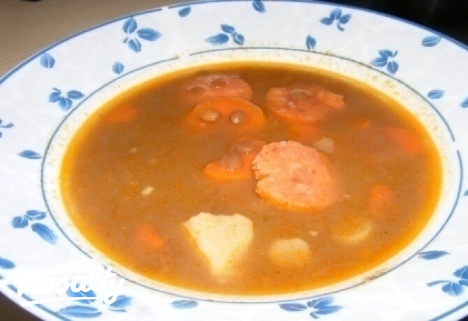 Lencseleves 6. (kolbászos)