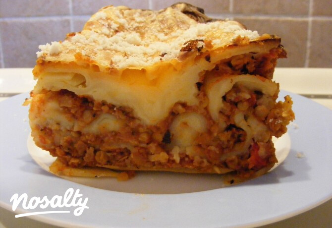 Lasagne vegán bolognai szósszal