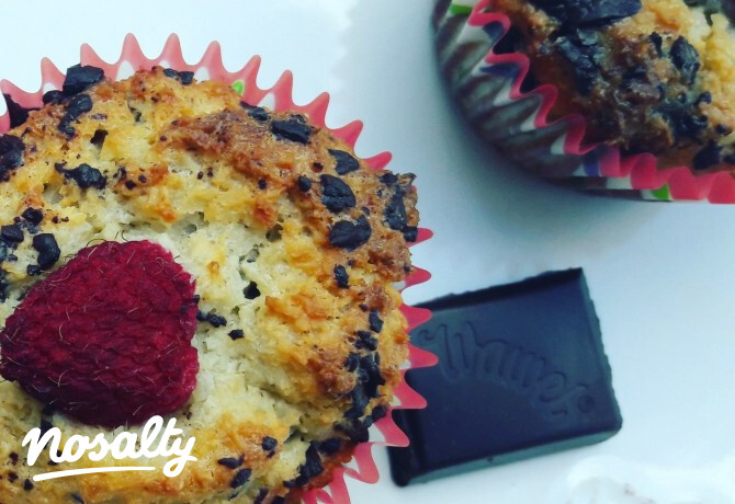 Fitt kókuszos-csokis-málnás muffin