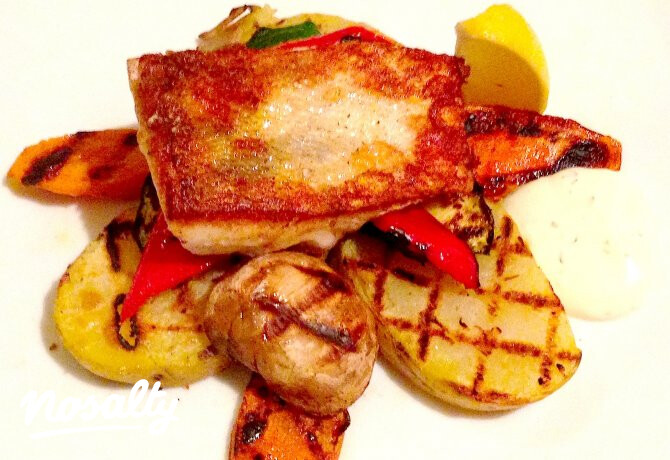 Süllőderék roston grill zöldségekkel
