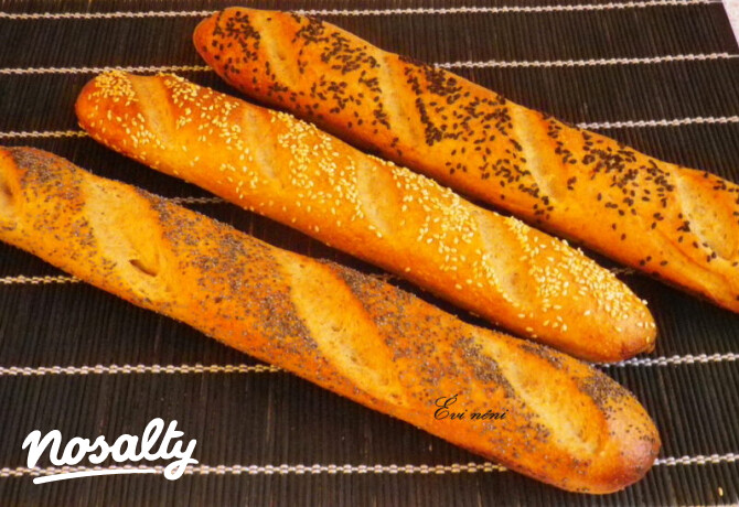 Mákos-szezámmagos tönkölybagett