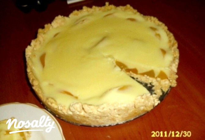 Pudingos őszibaracktorta