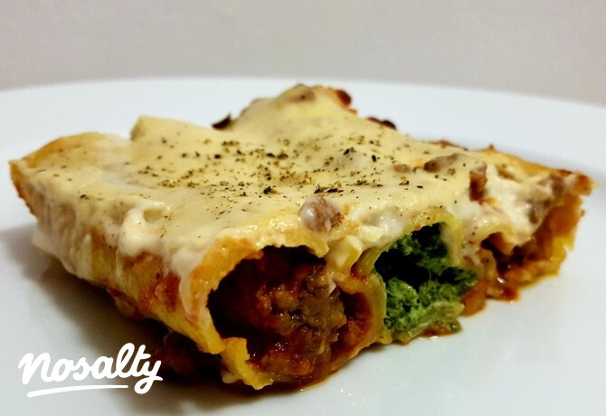 Cannelloni spenóttal és darált hússal