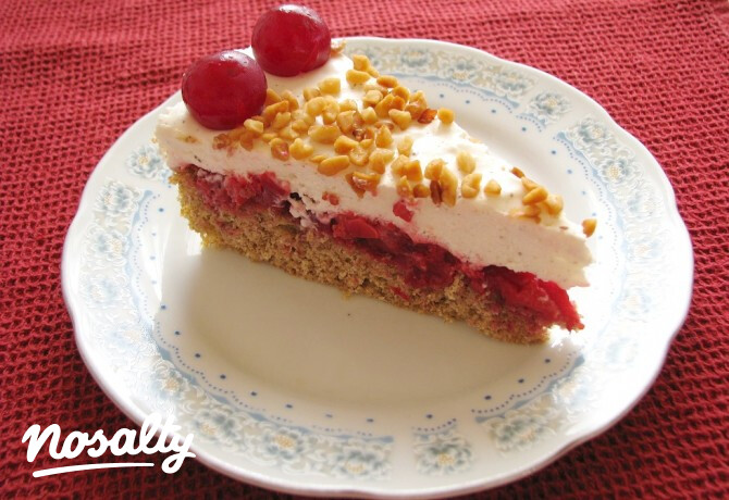 Meggyes-mascarponés torta