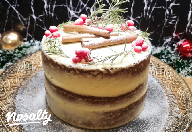 Karácsonyi gránátalmás mézeskalács torta