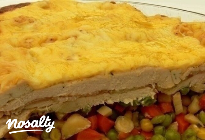 Rakott pulyka zöldségágyon