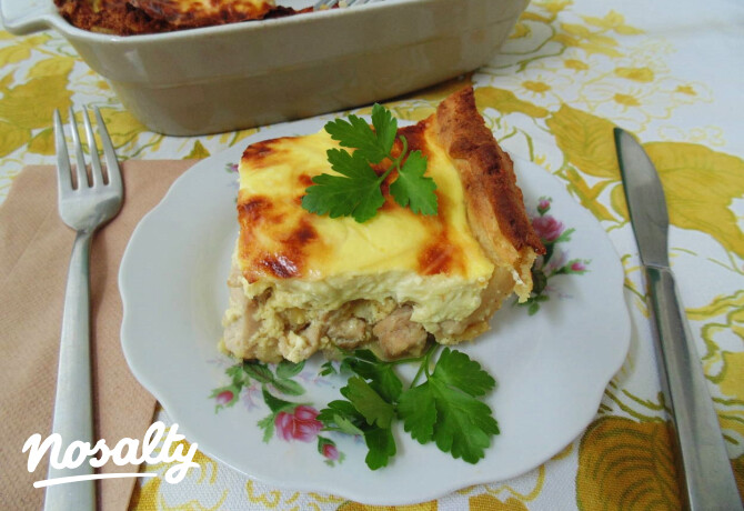 Egyszerű burgonyás, csirkés quiche