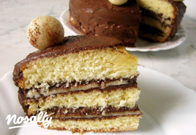 Csokis - marcipános torta