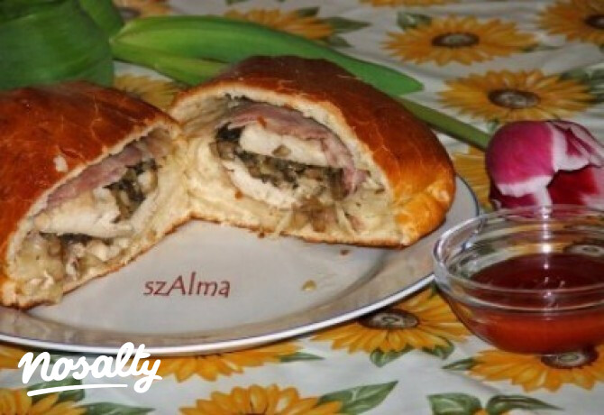 Cipóban sült csirkemell