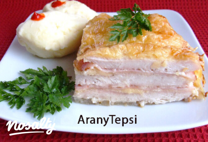 Sajtos-sonkás réteges pulyka